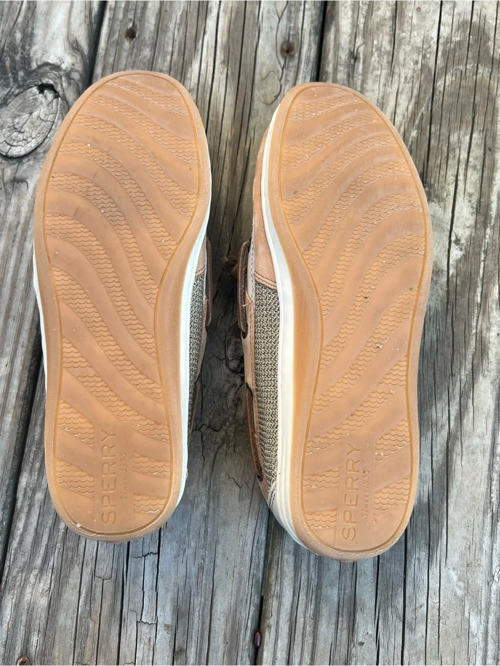 Sperry Kids Light Tan/Mesh Boat Shoes